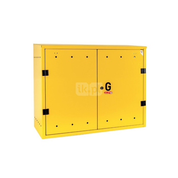 Skrzynka gazowa, 1050x700x250, wolnostojąca, metalowa, ze skośnym daszkiem - żółta (na dwa gazomierze w poziomie)