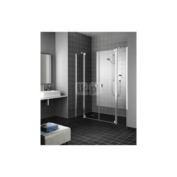 Kermi drzwi wahadłowe Raya PTF 1430x 2000 GAK: 1385-1435 srebro wysoki połysk, szkło ESG przezroczyste z Clean