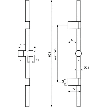 IDEALRAIN PRO DRĄŻEK PRYSZ. 600MM CHROM