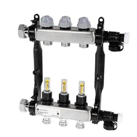 Rozdzielacz do ogrzewania podłogowego AFRISO ProCalida VA 1C 3-obieg. stal nierdzewna GZ 1'' x euroconus 3/4''