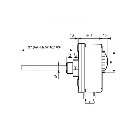 Termostat AFRISO TC2 zanurzeniowy 0-90'C, przyłącze GZ 1/2'', długość wkładki 100 mm