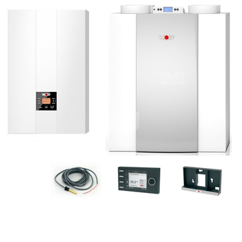 Pakiet - Kocioł gazowy jednofunkcyjny WOLF FGB-24 kondensacyjny wiszący 5.3 - 20.7 kW + Czujnik c.w.u. + RegulatorBM-2 + RekuperatorCWL 400L