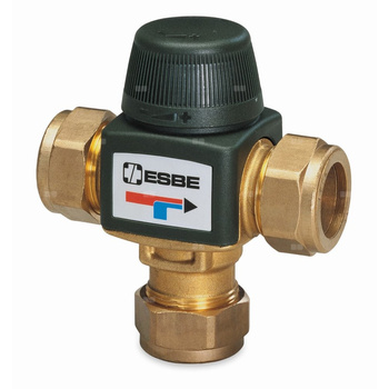 Zawór regulacyjny termostatyczny do wody ciepłej ESBE VTA313 CPF22 mosiądz pierścień zaciskowy, DN 20, zakres temp. 35-60'C, Kvs 1.5 m3/h
