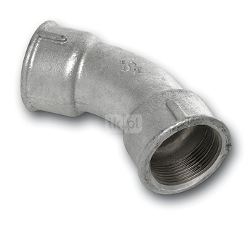 Łuk 45' SANHA 41#, żeliwo (cynk/nikiel) (ocynk), 1 1/2'' (GW)