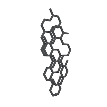 Grzejnik drabinkowy TERMA HEX, podłączenie ZX, wym. 1220 x 486 mm, kolor czarny pieprz