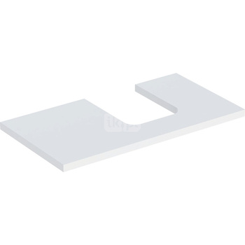 Blat pod umywalkę Geberit ONE z wycięciem, do umywalki nablatowej w kształcie misy: B=89.4cm, Biały, Lakierowany matowy, Przekrój=Prawa strona