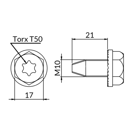 Śruba samogwintująca SP M10x21