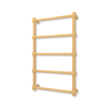 Grzejnik elektryczny TERMA RETRO 800 x 500 mm, kolor szczotkowany mosiądz, moc 200 W, podłączenie E8, kabel prosty bez wtyczki z maskownicą czarny