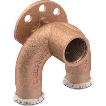 Trójnik GEBERIT Mapress Kupfer brąz 22 mm x 1/2'' x 22 mm (mufa zaciskowa x GW x mufa zaciskowa)