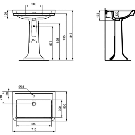 CALLA UMYWALKA 71.5X50 1TH OF WHT