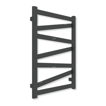 Grzejnik elektryczny TERMA VIPERA 750 x 500 mm, kolor czarny jak kruk soft, moc 300 W, podłączenie E1, kabel prosty bez wtyczki z maskownicą czarny