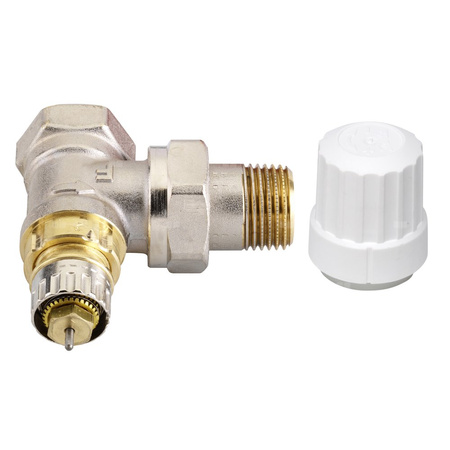 Zawór grzejnikowy RA-IN, Przepływ normalny, DN 15, Kątowy, F