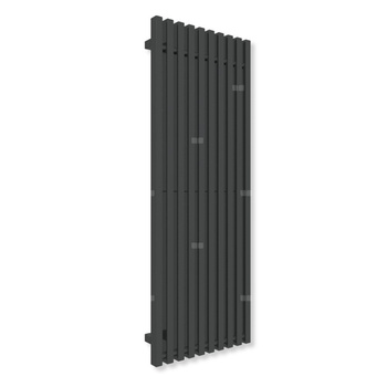 Grzejnik elektryczny TERMA TRIGA E 1300 x 480 mm, kolor czarny jak kruk soft, moc 800 W, podłączenie E1, kabel prosty bez wtyczki z maskownicą czarny