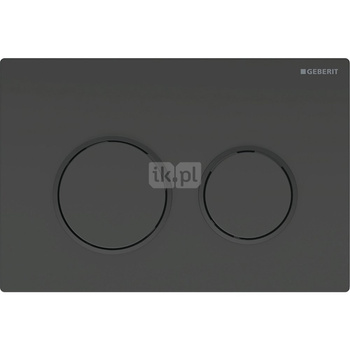 Przycisk uruchamiający Geberit Omega20, przedni/górny, czarny-czarny mat-czarny, prostokątny