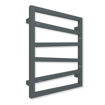 Grzejnik elektryczny TERMA ZIGZAG 600 x 500 mm, kolor czarny anodowy, moc 300 W, podłączenie E8, kabel spiralny z wtyczką czarny