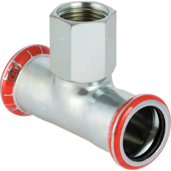 Trójnik GEBERIT Mapress C-Stahl przejściowy 90' stal (ocynk) 28 mm x 1/2'' x 28 mm (mufa zaciskowa x GW x mufa zaciskowa)