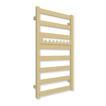 Grzejnik elektryczny TERMA VIVO 910 x 500 mm, kolor mosiądz, moc 400 W, podłączenie E1, kabel prosty bez wtyczki z maskownicą żółty