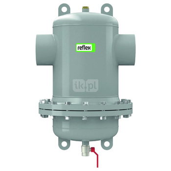 Separator mikropęcherzy REFLEX D 76.1 R, 10 bar / 110'C, z kołnierzem rewizyjnym, kolor: szary