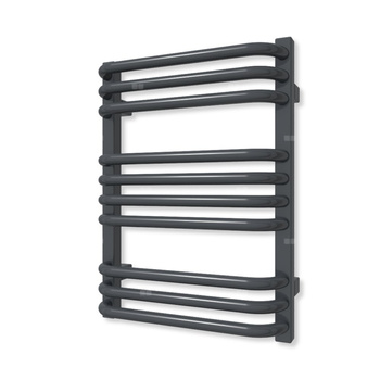 Grzejnik elektryczny TERMA ALEX 540 x 400 mm, kolor metaliczny szary, moc 200 W, podłączenie E1, kabel prosty bez wtyczki z maskownicą szary