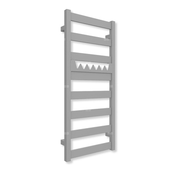 Grzejnik elektryczny TERMA VIVO 910 x 400 mm, kolor diamentowe srebro, moc 300 W, podłączenie E8, kabel prosty bez wtyczki z maskownicą