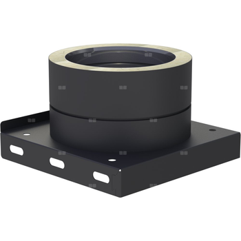 Płyta fundamentowa fi 80mm z odpływem skroplinw dół (nypel 1/2") lakierowana na czarno w dół (nypel 1/2") lakierowana na czarno