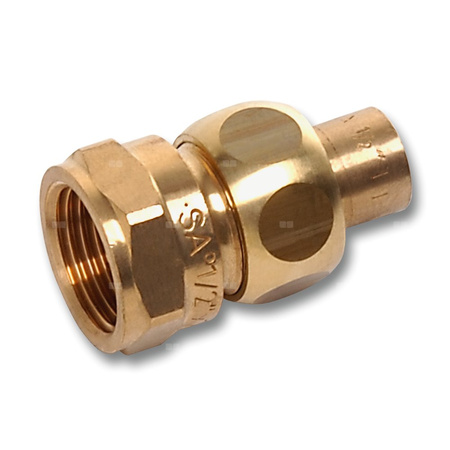 Śrubunek SANHA 4340G trzyczęściowy, brąz, 12 mm x 1/2'' (lut wewnętrzny x GW)