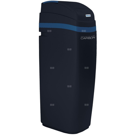 Kompaktowe wielofunkcyjne urządzenie do zmiękczania wody ze złożem węgla aktywnego, KDF, żywicą monosferyczną i alarmem solnym Viteco CS QUADRO CARBON MONO 30, z kompletnym zestawem filtracji wstępnej i zestawem do mierzenia twardości wody