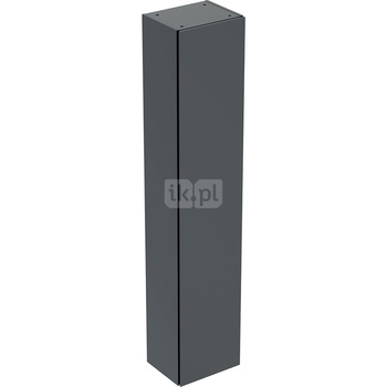 Wysoka szafka Geberit, z jednymi drzwiami: 36x180cm, Korpus i front: czarny / lakierowany matowy