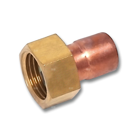 Półśrubunek SANHA 5359G dwuczęściowy, Cu, 14 mm x 1/2'' (lut wewnętrzny x GW)