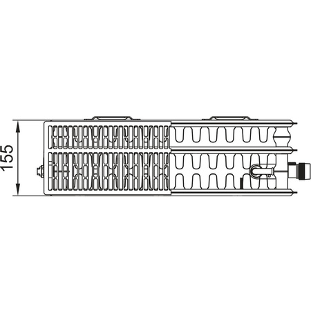 Grzejnik płytowy typ 33 KERMI X2 Profil-V, prawy, z osłonami wym. 600 x 600 mm, kolor biały, moc 1342 W