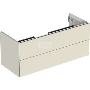 Szafka pod umywalkę Geberit ONE, z dwoma szufladami: Szerokość umywalki=120cm, Piaskowy szary, Lakierowany na wysoki połysk