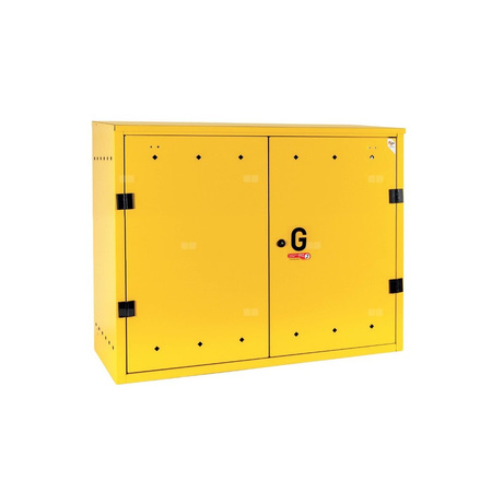 Punkt redukcyjno-pomiarowy na 2 gazomierze G4/G6, w poziomie, w skrzynce metalowej 1050x700x250 - żółty