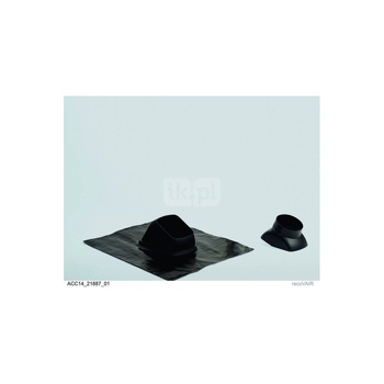 Uniwersalny przepust dachowy, czarny, do wyprowadzenia dachowe, czarnego, do nachyleń dachu 25 st.– 50 st., stosowany do fi150/180 mm