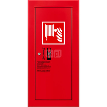 Hydrant DN 25 wnękowy boczny, wąż 20 m, zamek patent, RAL 3000 prawy