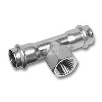 Trójnik SANHA NiroSan Press stal nierdzewna 76,1 mm x 2'' x 76,1 mm (zw x GW x zw)