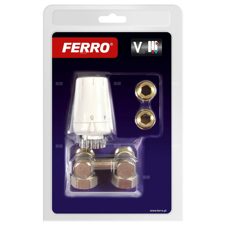 Zestaw termostatatyczny kątowy do grzejników dolnozasilanych z głowicą GT11