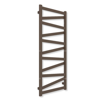 Grzejnik elektryczny TERMA VIPERA 1230 x 500 mm, kolor szlachetny brąz, moc 400 W, podłączenie E8, kabel prosty bez wtyczki z maskownicą