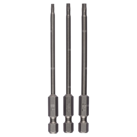 Zestaw 3 końcówek wkrętakowych (T) T8, T10, T15, 89 mm