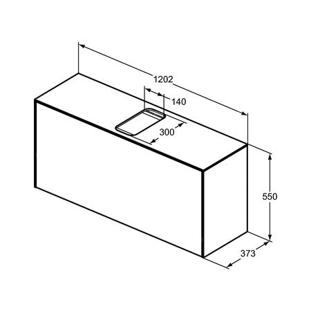 CONCA SZAFKA 120X37X55 1 DR+WTOP SMOK