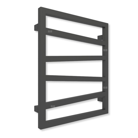 Grzejnik elektryczny TERMA ZIGZAG 600 x 500 mm, kolor heban, moc 300 W, podłączenie E8, kabel spiralny z wtyczką czarny