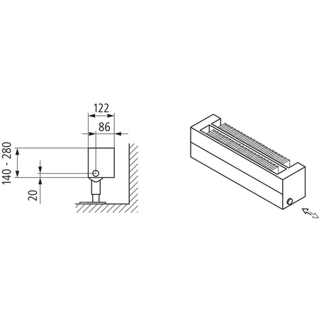 Kermi konwektor KNN22 70x122x1500 RAL9016, 6 bar, bez osłony, podł. 14