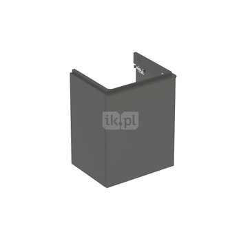 Szafka pod małą umywalkę Geberit Smyle Square, z jednymi drzwiami: 49.2x61.7x40.6cm, Lava, Szerokość umywalki=50cm, Drzwi=Zawias po prawej