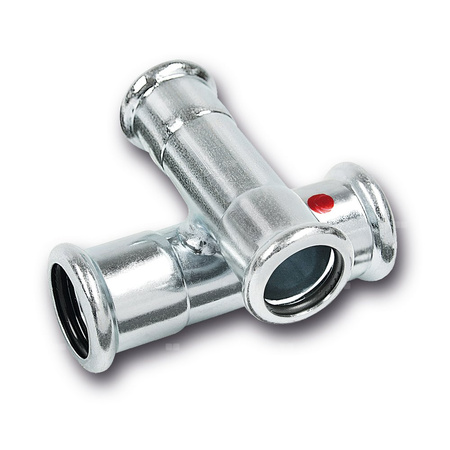 Czwórnik SANHA Therm dwupłaszczyznowy stal 28 mm x 28 mm x 15 mm x 15 mm, zw x zw x zw x zw