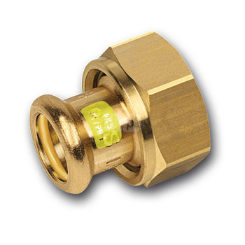 Półśrubunek SANHA Press Gas dwuczęściowy, miedź, 22 mm x 1 1/2'' (zw x nz)