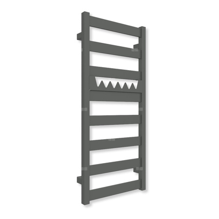 Grzejnik drabinkowy TERMA VIVO, podłączenie SX, wym. 910 x 400 mm, kolor szary drogowy b RAL7043 (farba), moc 295W