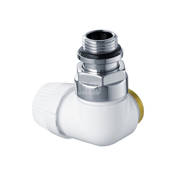 Zawór termostatyczny Thera Design, biały, narożny, prawy, 1/2", konieczne złączki FEM24C/FEM24P/FEM24M