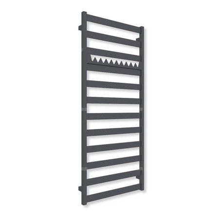 Grzejnik elektryczny TERMA VIVO 1390 x 600 mm, kolor metaliczny szary, moc 600 W, podłączenie E8, kabel spiralny z wtyczką czarny