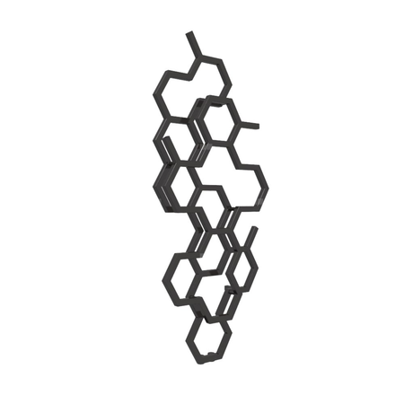 Grzejnik drabinkowy TERMA HEX, podłączenie ZX, wym. 1220 x 486 mm, kolor heban