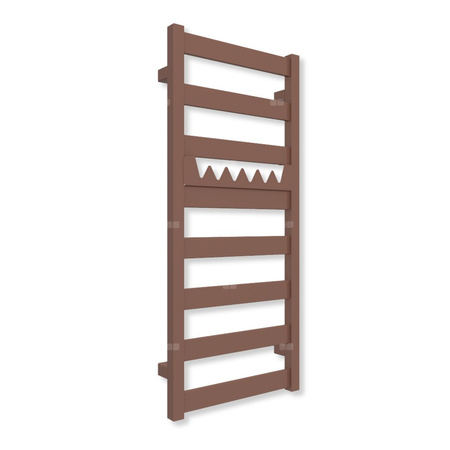 Grzejnik elektryczny TERMA VIVO 910 x 400 mm, kolor Cu, moc 300 W, podłączenie E8, kabel spiralny z wtyczką szary