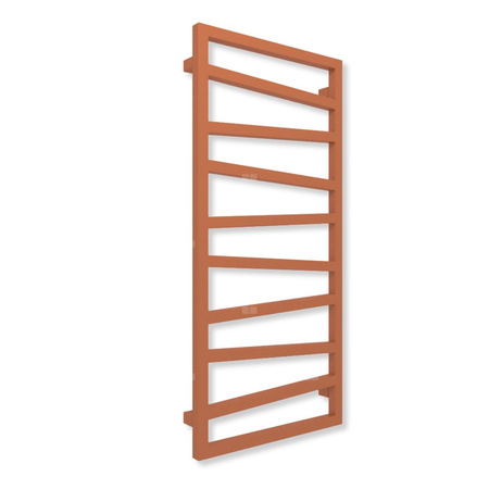 Grzejnik elektryczny TERMA ZIGZAG 1310 x 500 mm, kolor jasna Cu, moc 600 W, podłączenie E8, kabel spiralny z wtyczką czarny